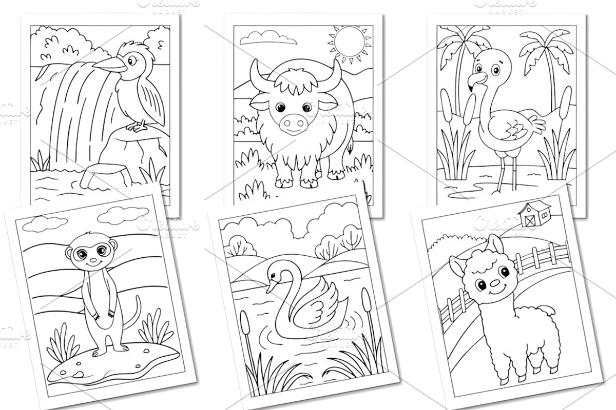 Cute Animals Coloring Book for Kids, an Animal Illustration by Design Station (Photo 3 of 3)