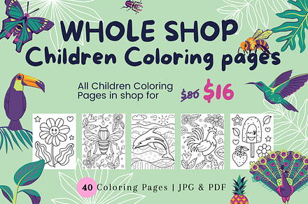 Children Coloring Book Bundle