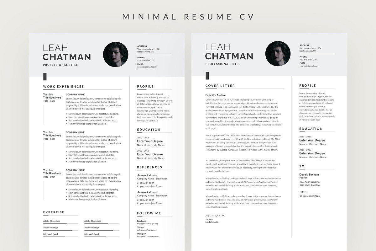 Resume Template, a Resume Template by Pixelpick (Photo 6 of 6)