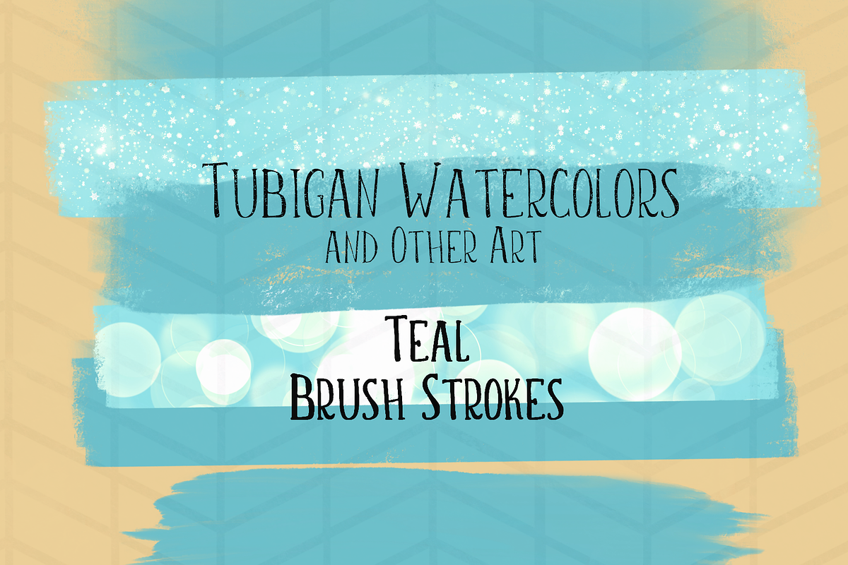 12 Brush Strokes - 6 Teal and 6 Rose, a Texture Illustration by Tubigan Art (Photo 6 of 7)