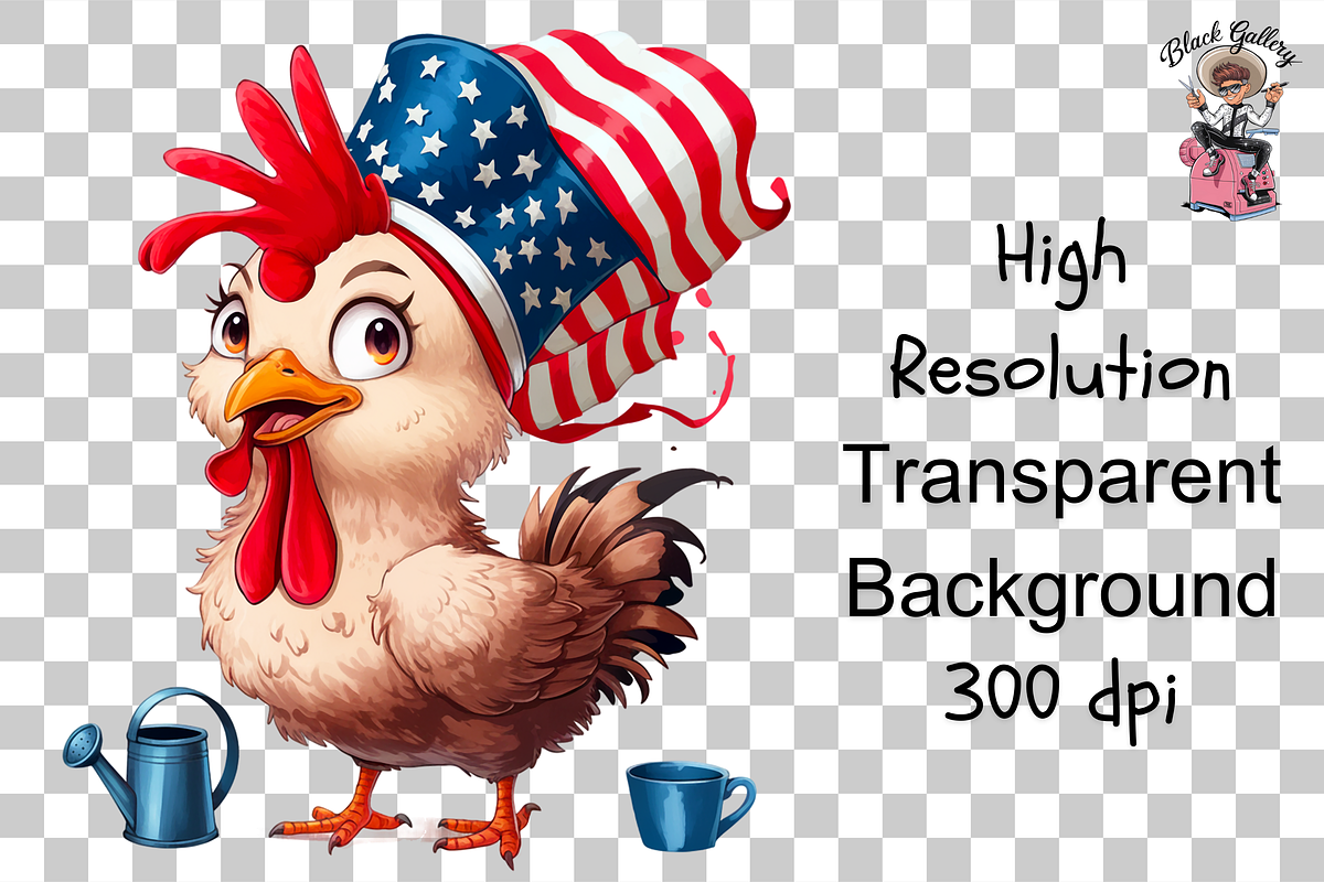 Patriotic Hen PNG Clipart Bundle, a Graphic by Clipart Bloom (Photo 10 of 11)