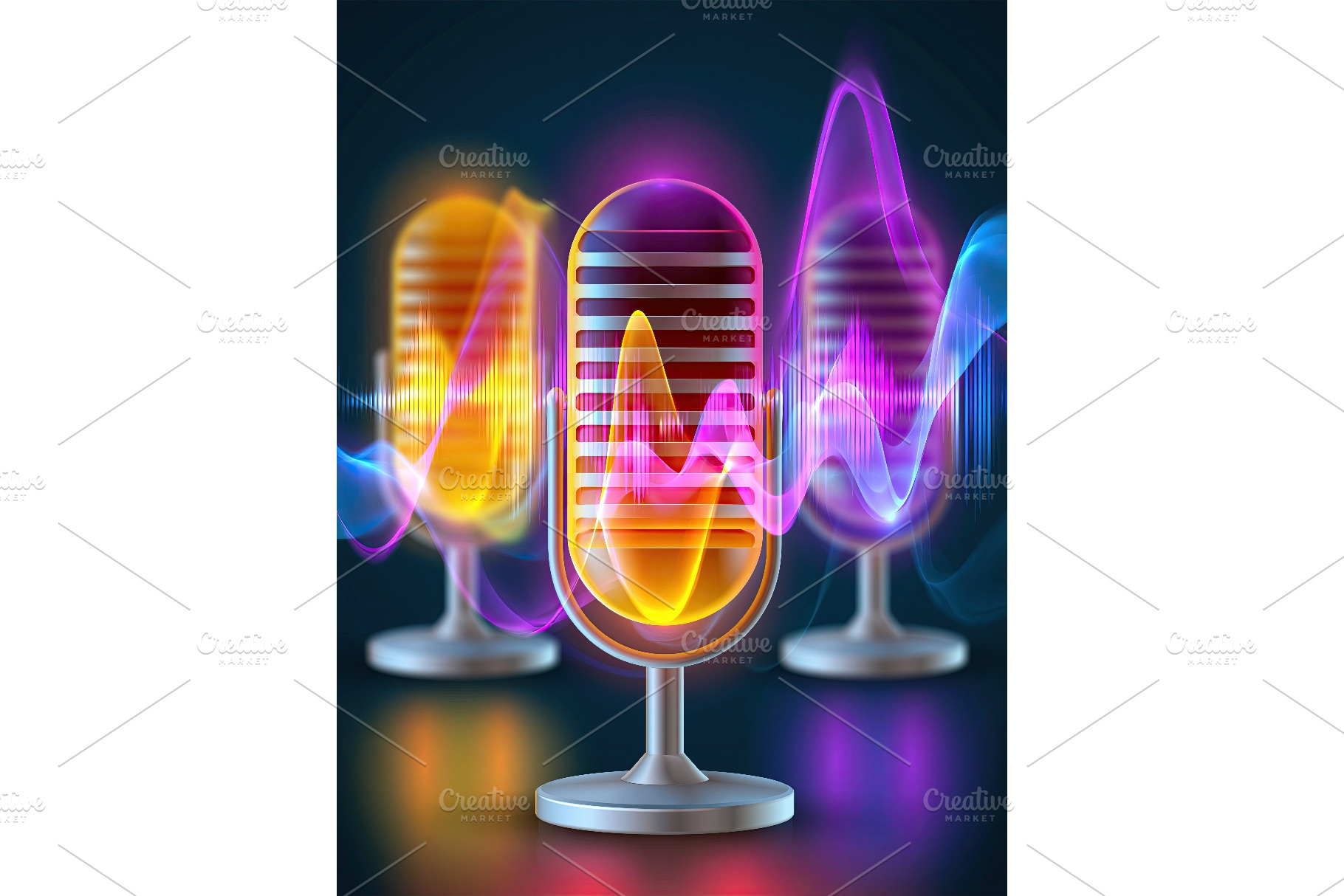 abstract sound waves and microphones, a Technology Photo by Lermont51