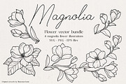 Magnolia Flower Vector Illustration, an Illustration by IllustratorAnnie (Thumbnail 1 of 7)