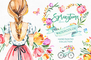 Springtime. Watercolor collection, an Illustration by OctopusArtis (Thumbnail 1 of 8)