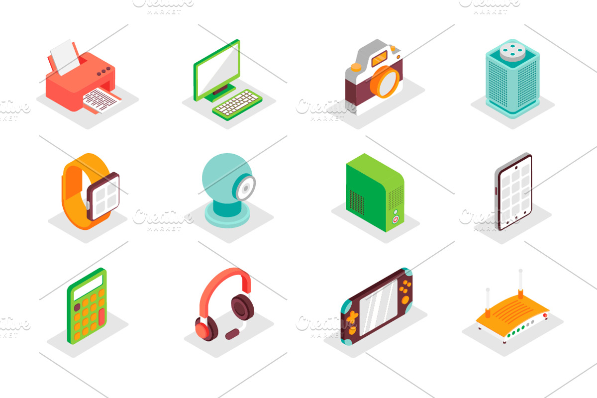 Isometric Icons Pack, a Duotone Icon by alexdndz (Photo 8 of 21)