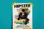 Hipster Party Flyer Template, a Flyer Template by Graphicfy Templates (Thumbnail 1 of 3)