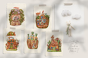 SALE! Watercolor Fairy tale cottage, a Decorative Illustration by Tiana Geo (Thumbnail 2 of 13)