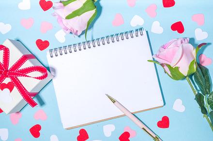 Valentine day simple flatlay background, a Holiday Photo by Rimma
