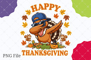 Happy Thanksgiving Boy Turkey PNG, an Illustration by designcity5 (Thumbnail 1 of 8)