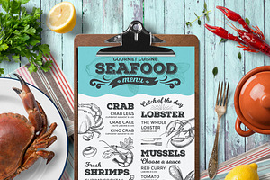 FREE! Trifold + Seafood Menu, a Brochure Template by BarcelonaShop