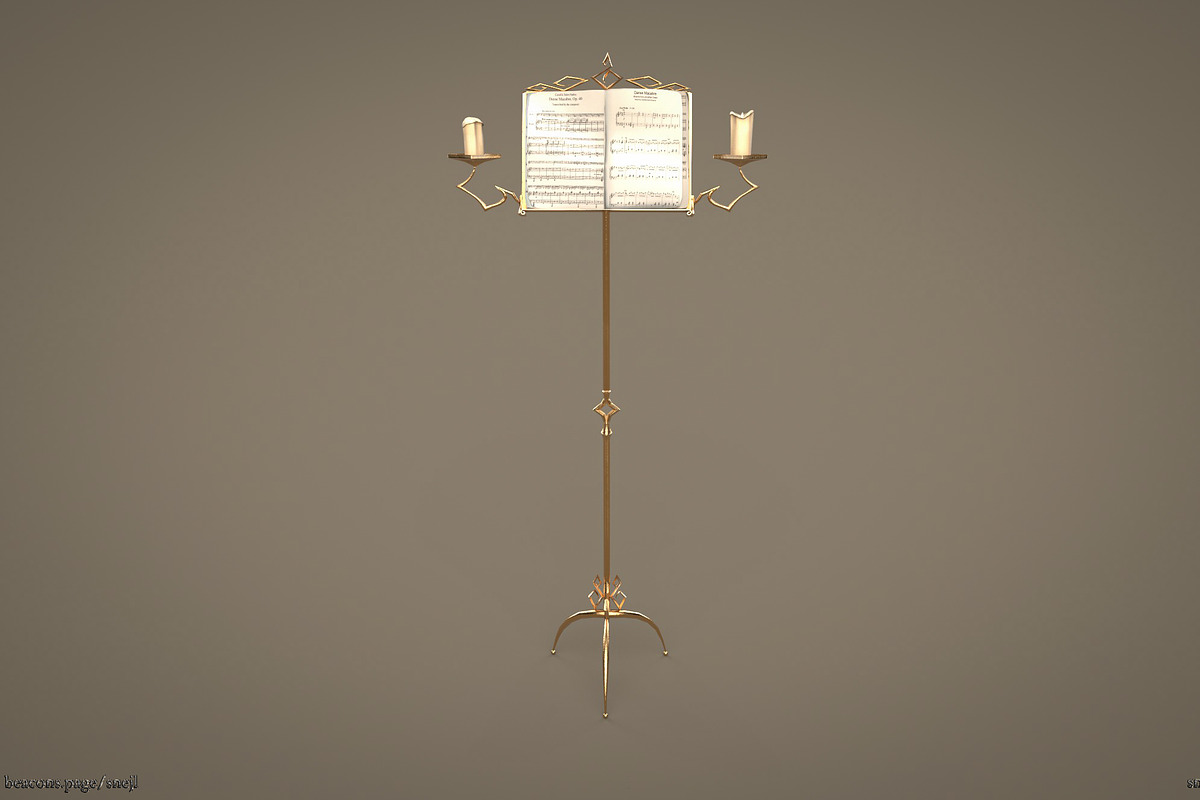 Vintage music stand, a Furniture 3D Model by Snji | 3D Models (Photo 5 of 12)