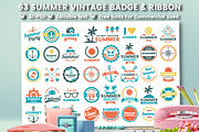 63 SUMMER VINTAGE BADGE & RIBBON, a Branding & Logo Template by Toonsteb (Thumbnail 15 of 16)