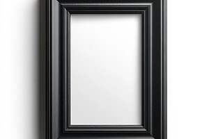 Black picture frame mockup empty tem, an Abstract Photo by Pixeness Studio