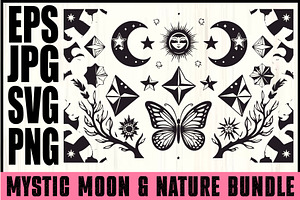 Mystic Moon and Nature Bundle, an Illustration by Creativeshirt