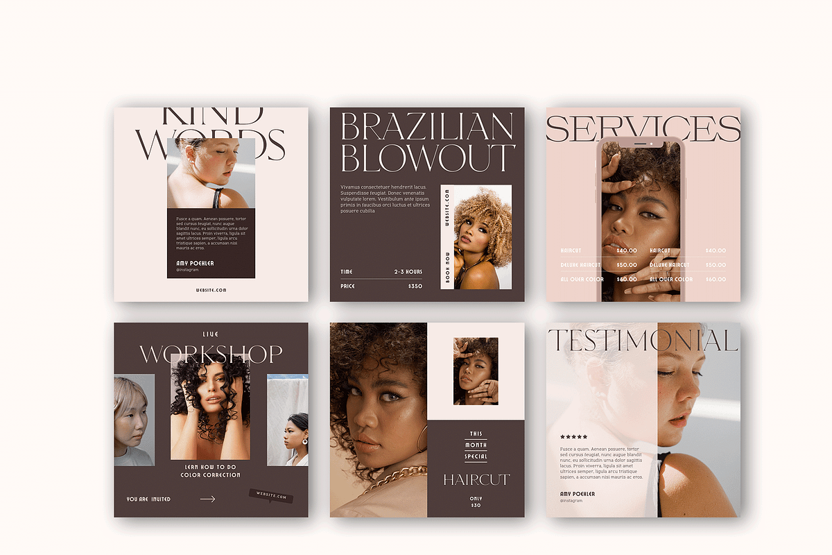 Instagram Salon Template CANVA, a Social Media Template by Kseniia_Design (Photo 9 of 10)