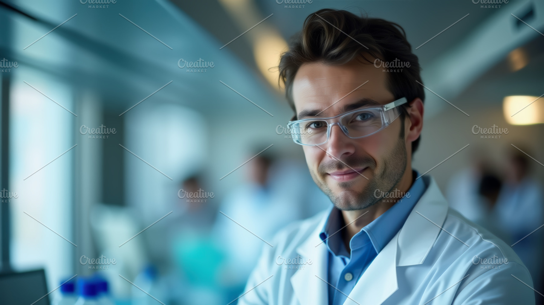 Scientist in a biomedical laboratory, a Health & Medical Photo by angellodeco