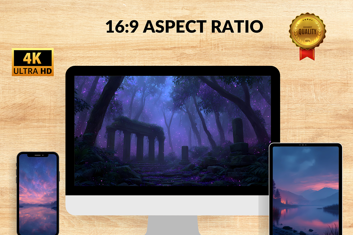 Magical Fantasy Landscape Wallpaper, a Background Graphic by LA Design (Photo 8 of 10)