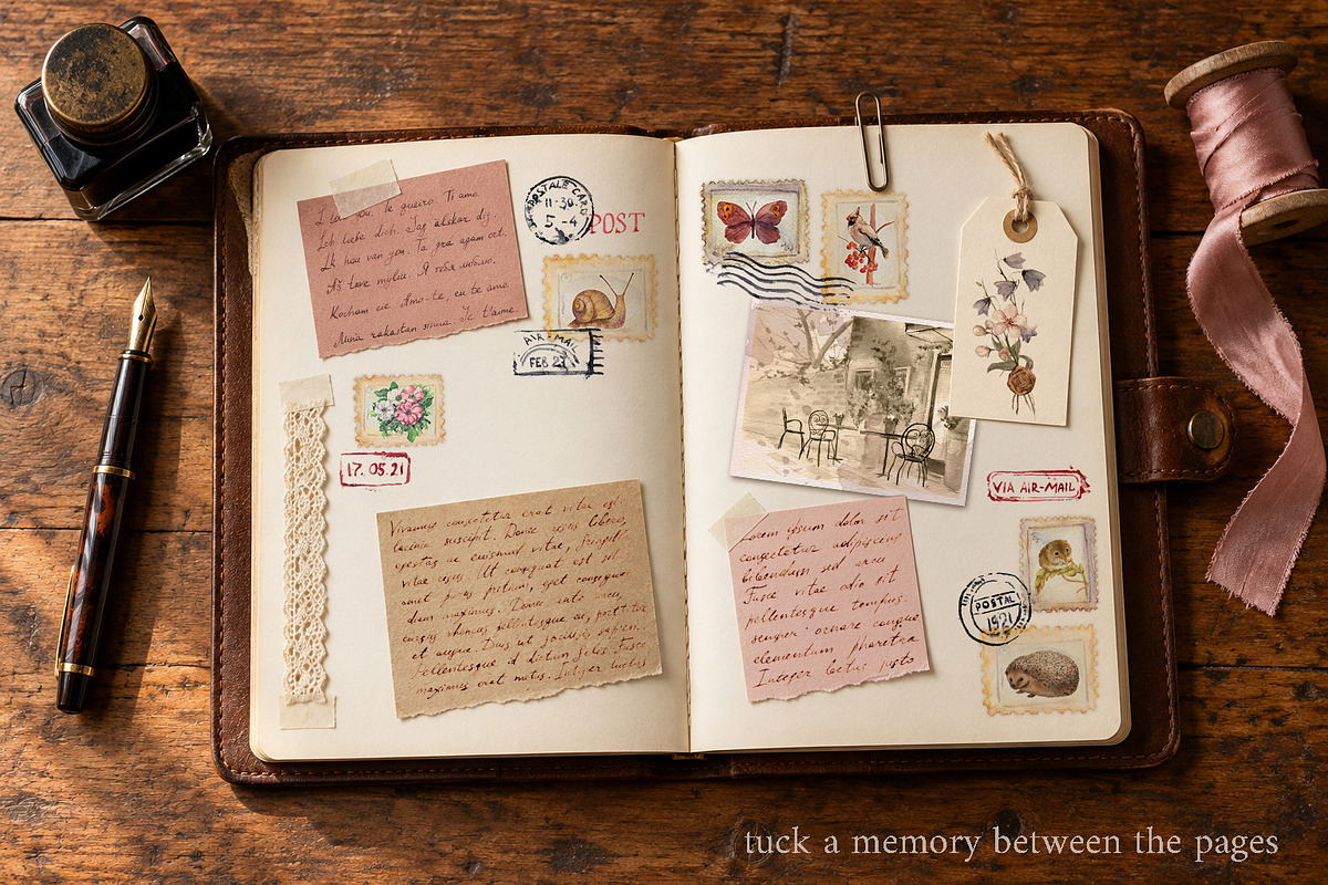 Vintage Postage Stamps & Envelopes, an Object Illustration by Where summer is (Photo 15 of 16)