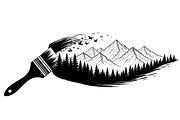 Nature Landscape Paintbrush Design B, an Illustration by Designs_River (Thumbnail 4 of 31)
