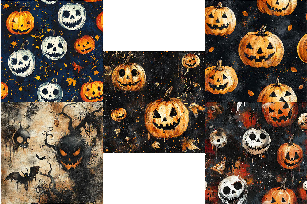 Nightmare Halloween Digital Paper, an Illustration by DreamPrint404 (Photo 3 of 4)