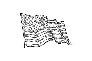 American flag. Vector vintage, an Object Illustration by MoreVector