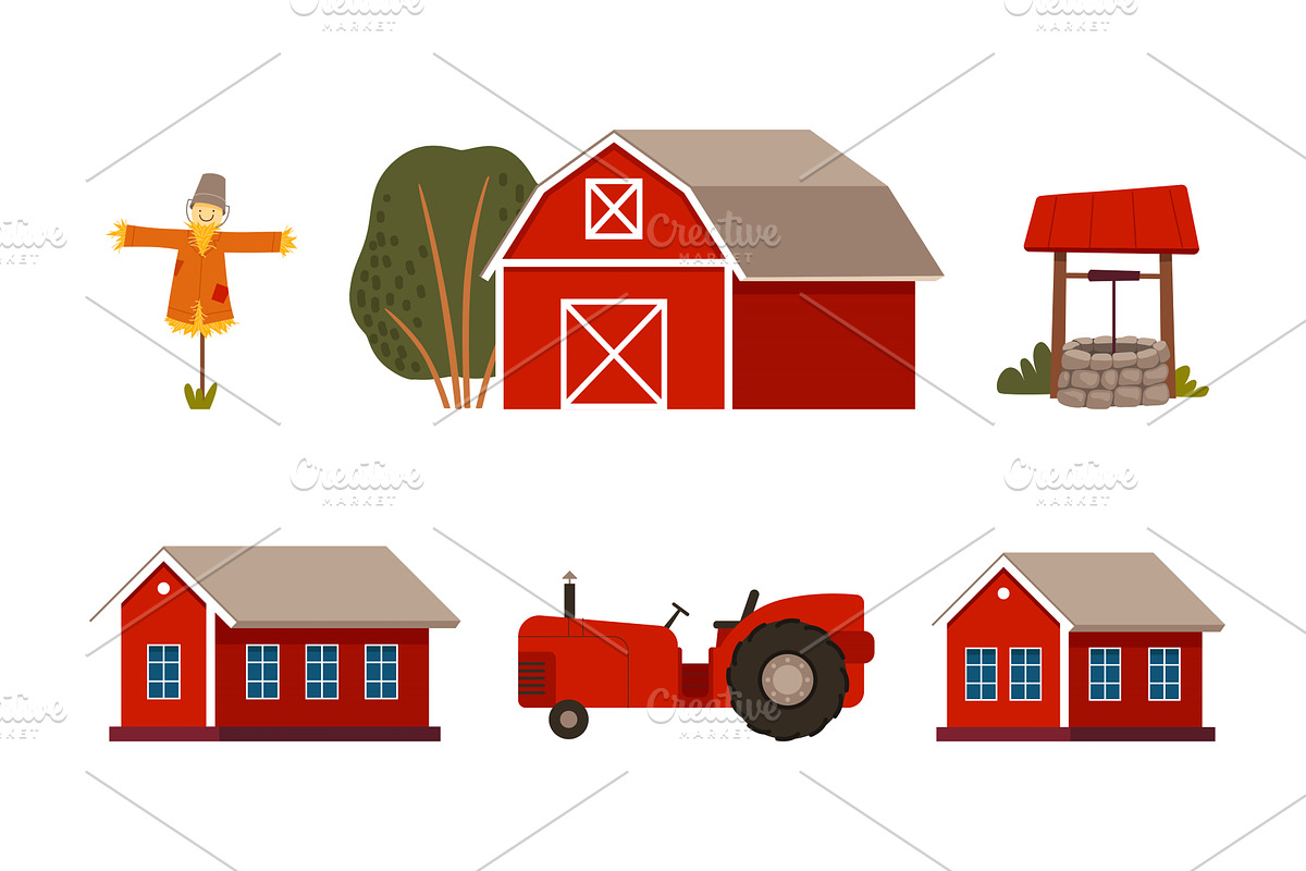 Farming and Agriculture with Barn, an Object Illustration by TopVectors