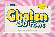 Chalen 3D, a Sans Serif Font by Craft Supply Co. (Thumbnail 1 of 8)