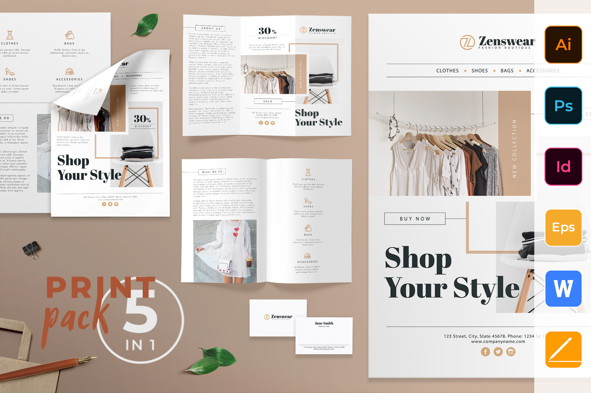 Boutique Print Pack, a Poster Template by TemplatesNow!