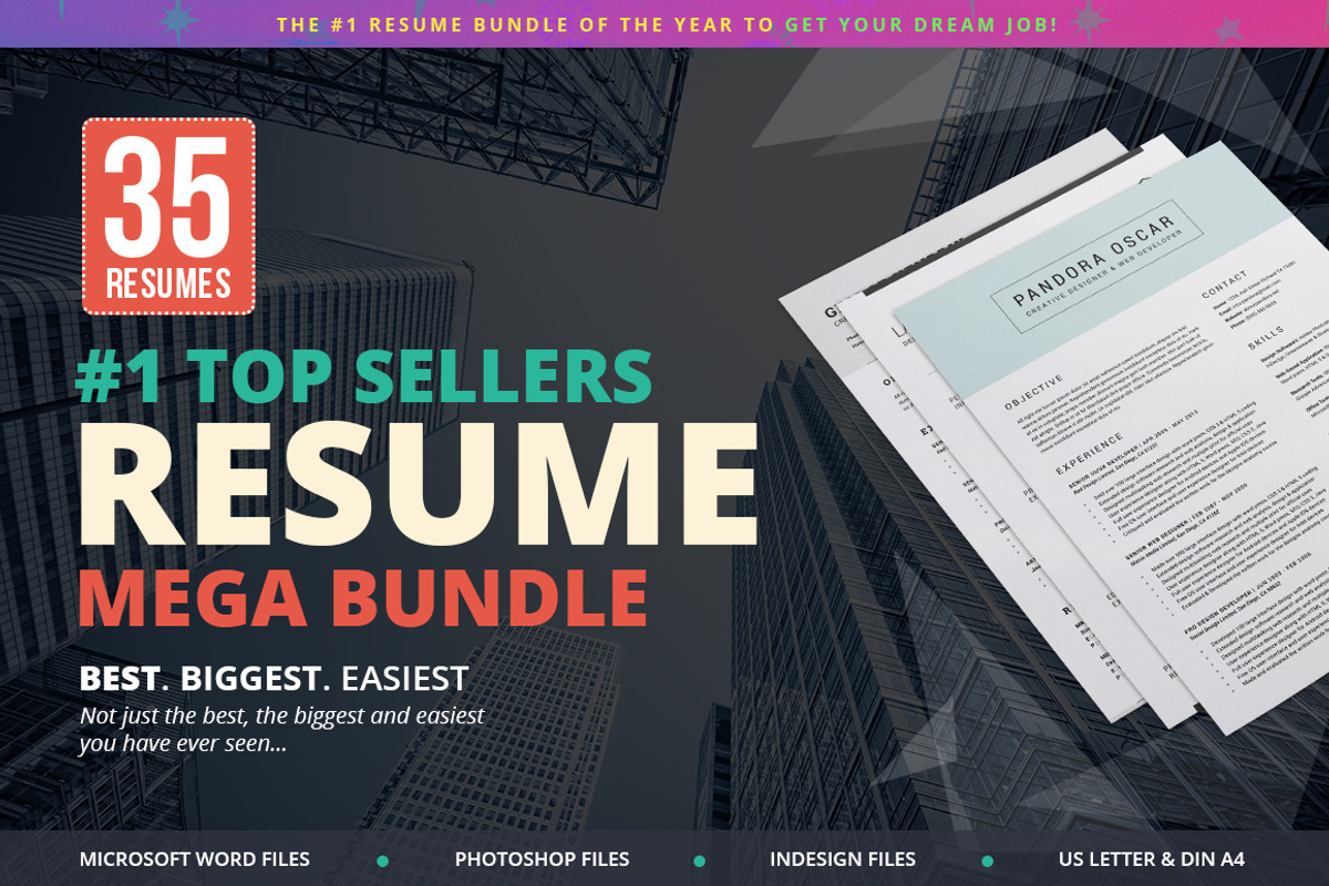 Top Sellers Resume Mega Bundle, a Resume Template by SNIPESCIENTIST (Photo 1 of 5)