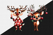 Whimsical Christmas Reindeer Clipart, an Illustration by Creative Art (Thumbnail 11 of 11)