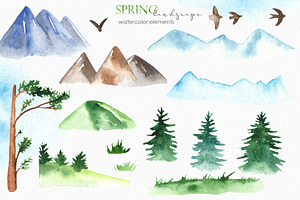 Spring Landscape Watercolor