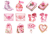 Pink Coquette Mother's Day Clipart, an Illustration by Watercolor design (Thumbnail 3 of 10)