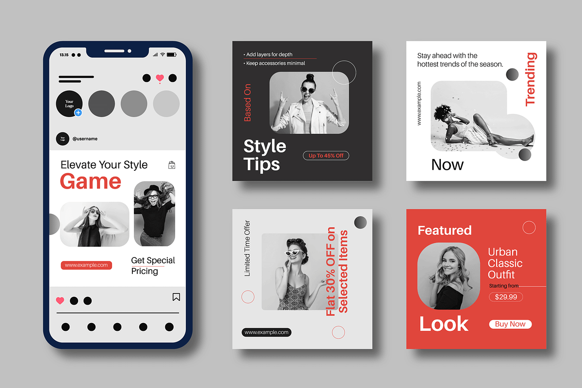 Fashion Social Media Template, a Social Media Template by MightyDesign (Photo 2 of 8)