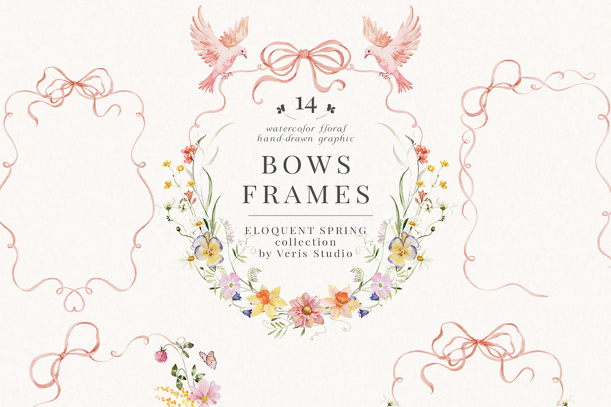 Spring Floral Watercolor Clipart Set, a Decorative Illustration by Veris Studio (Photo 6 of 20)