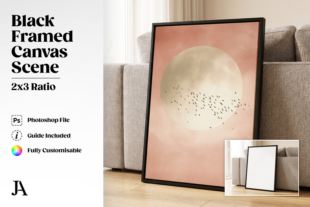 Framed Canvas Mockup Bundle PSD, a Household Mockup by Julian Adams (Photo 11 of 35)