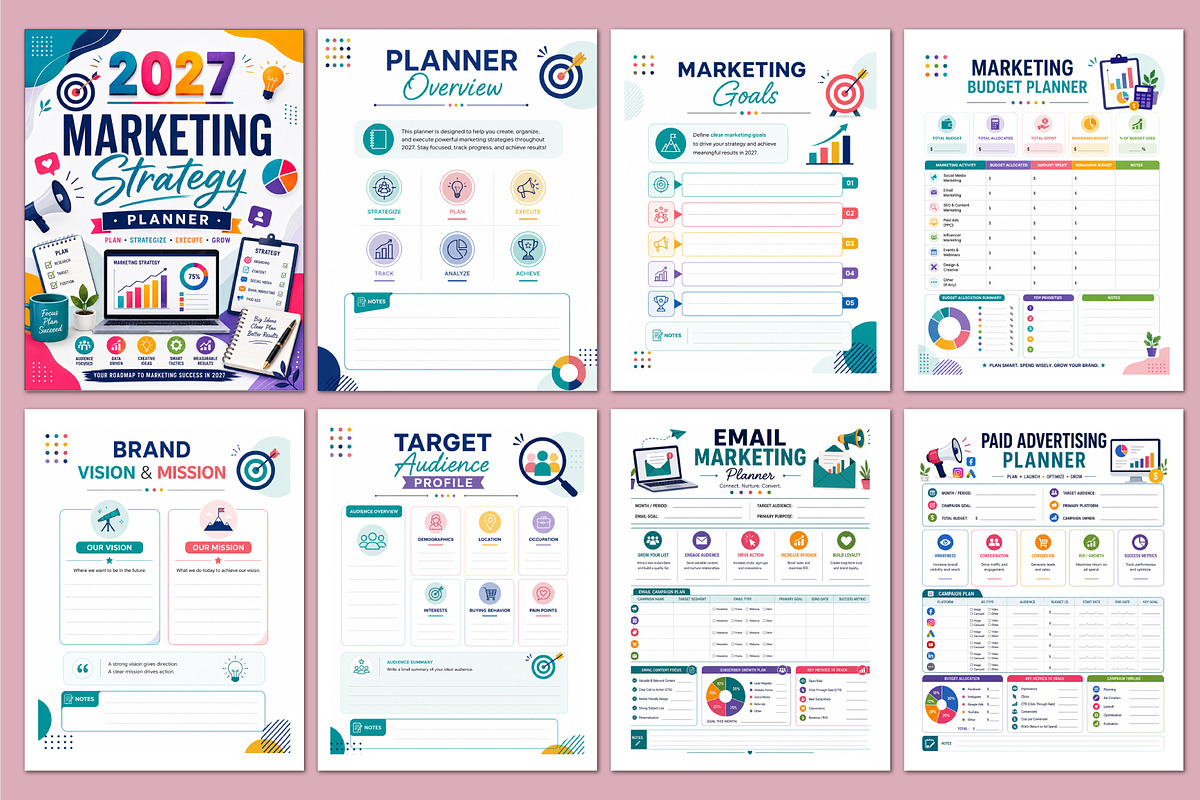 2027 Marketing Strategy Planner., a Stationery Template by Shumaya (Photo 2 of 5)