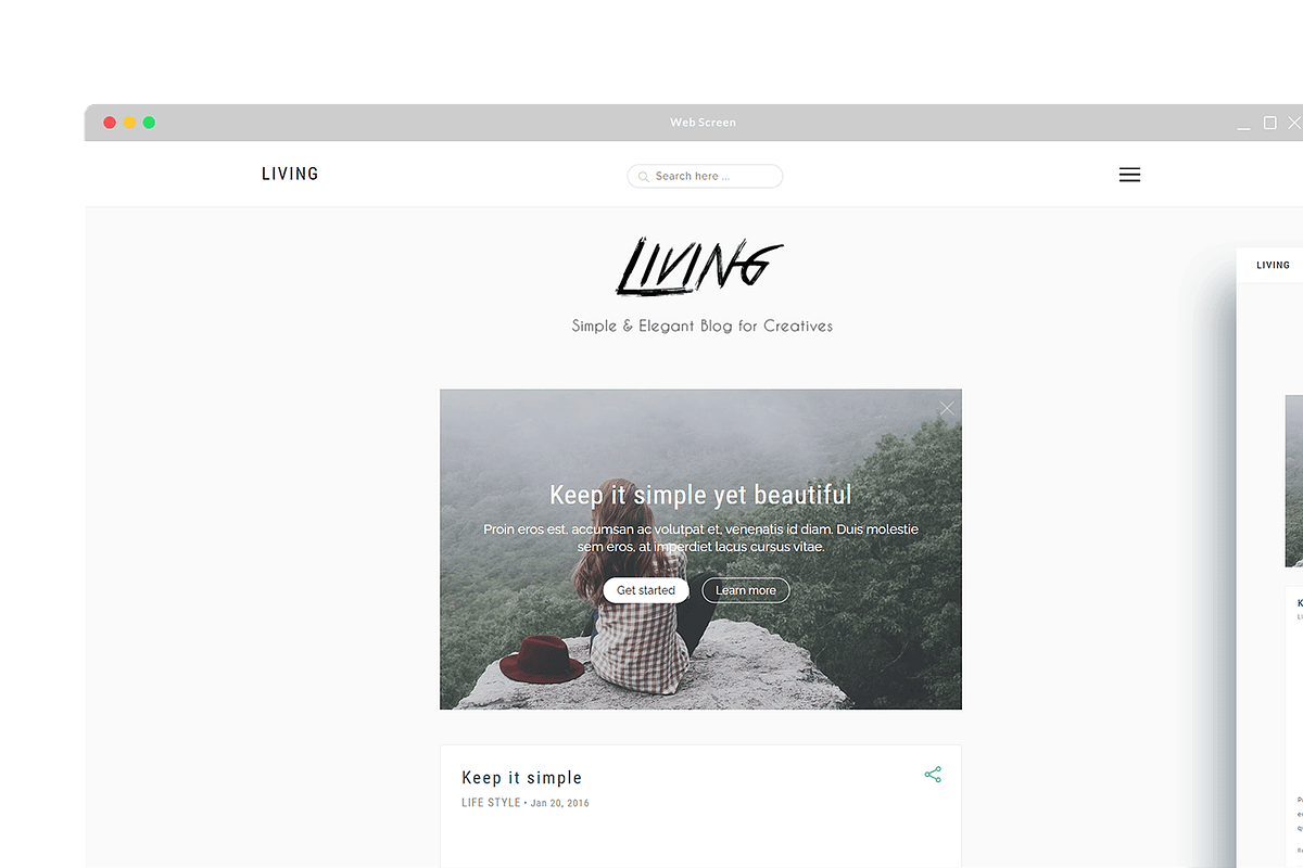 Living – Simple & elegant WordPress, a WordPress Template by ZThemes.net