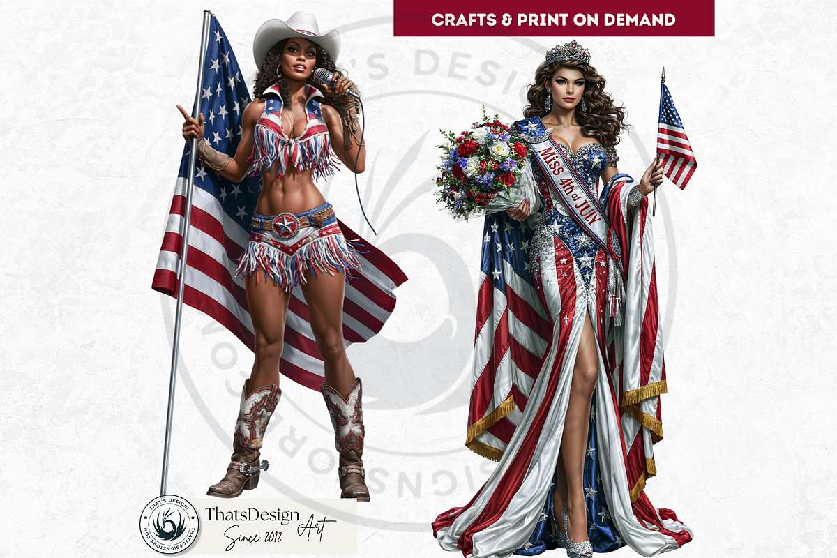 4th of july Patriotic Characters V2, a Person Illustration by ThatsDesignArt (Photo 7 of 10)