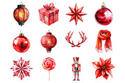 Chic Neon Red Christmas Clipart, a Graphic by CitraGraphics (Thumbnail 2 of 4)