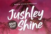 Jushley Shine - BRUSH FONT, a Font by ErgibiStudio (Thumbnail 1 of 11)