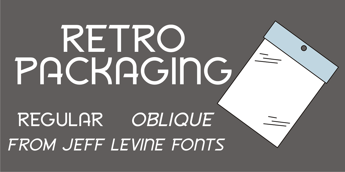 Retro Packaging JNL, a Sans Serif Font by Jeff Levine Fonts