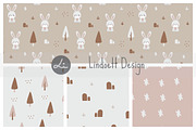 Cute cartoon rabbits with forest, a Pattern Graphic by lindoet23 (Thumbnail 1 of 4)