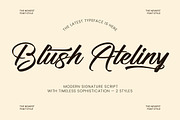 Blush Ateliny, a Script Font by operatype.co (Thumbnail 1 of 8)