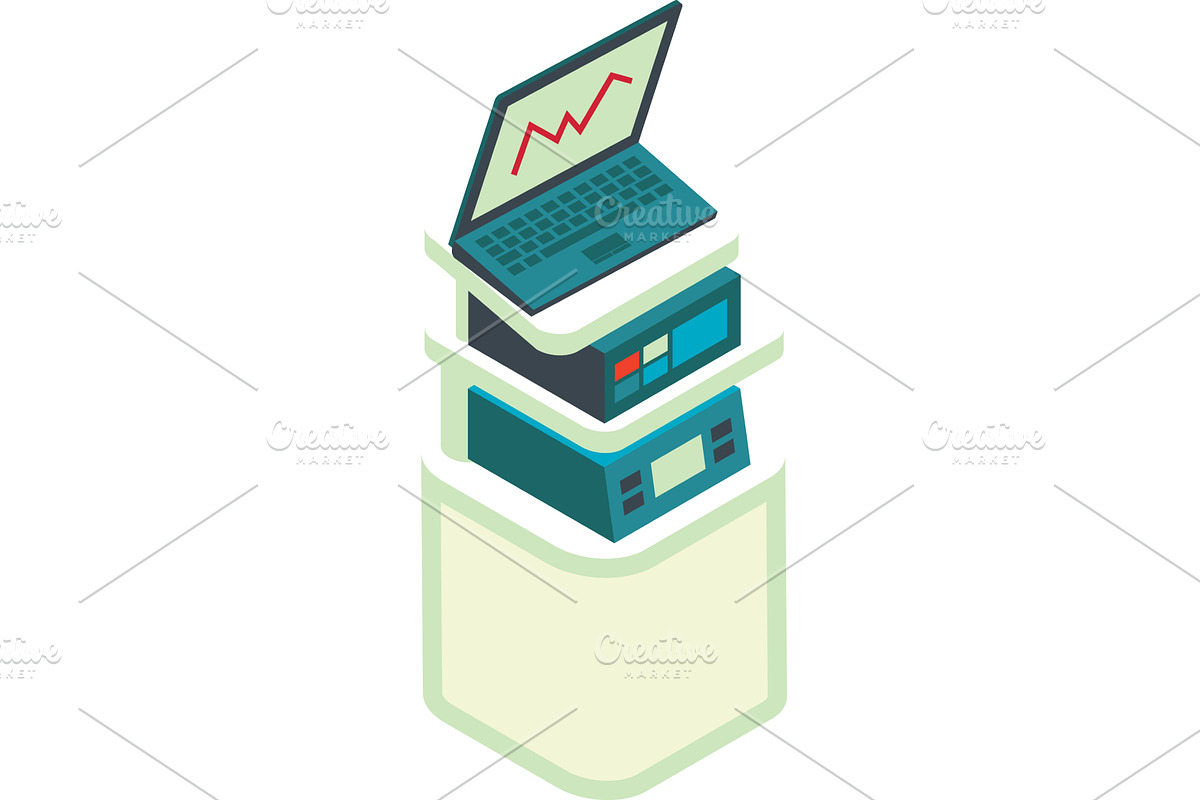Operator control panel vector, a Technology Illustration by SiberianArt