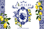 Azulejo. Watercolor Graphic, an Object Illustration by ma_i_vi (Thumbnail 1 of 9)