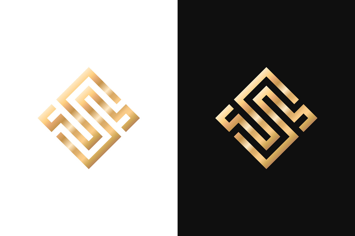 Square Gold Monogram Letter S Logo, a Branding & Logo Template by Signatoro