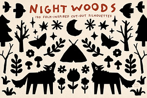 Night Woods, a Decorative Illustration by Dina Mae
