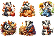 Cute Autumn Badger Sublimation, an Illustration by DreamArtGraphic (Thumbnail 3 of 4)