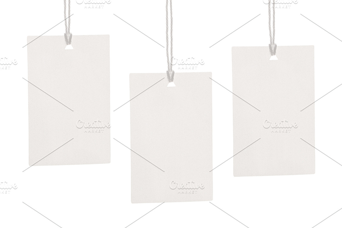 Clothes label tag blank white mockup, an Advertising Mockup by Olha Klein (Photo 2 of 3)