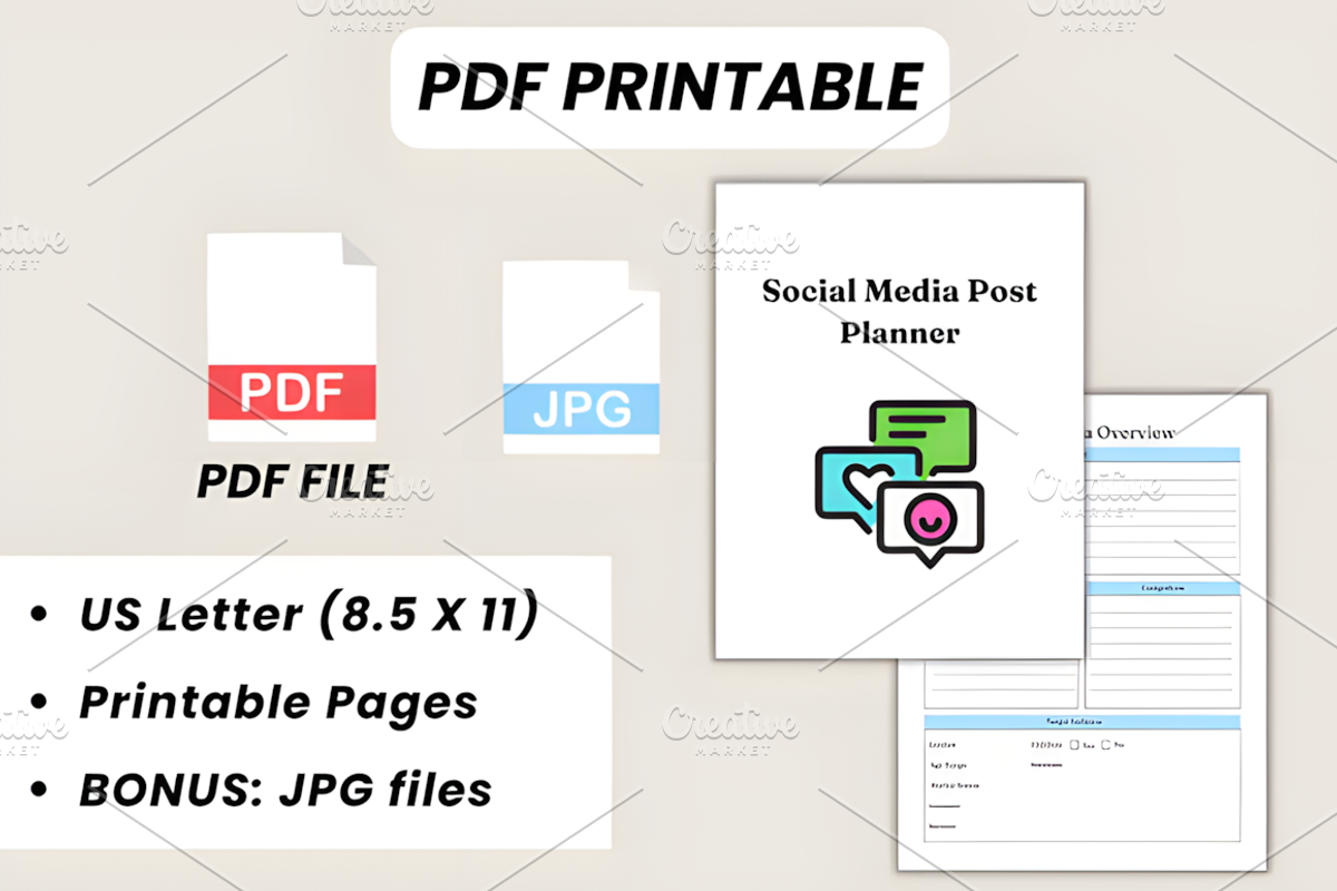 Social Media Post Planner Canva Temp, a Social Media Template by Design Station (Photo 4 of 9)